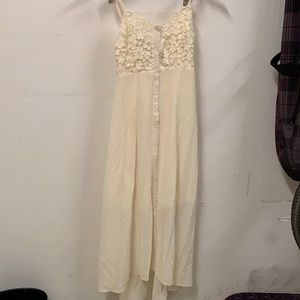 White flowy mid length dress